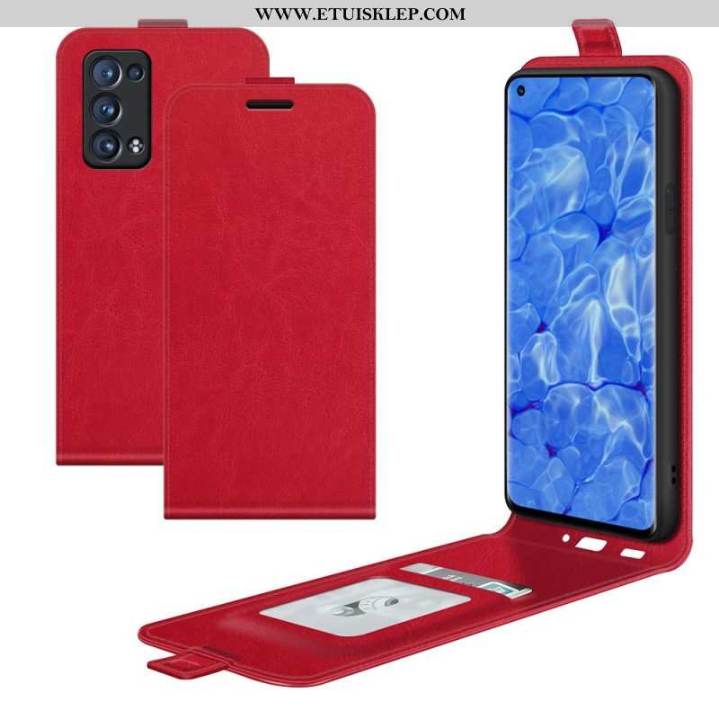 Etui Folio do Oppo Reno 6 Pro 5G Klasyczne Zamknięcie W Pionie Z Teksturą Liczi